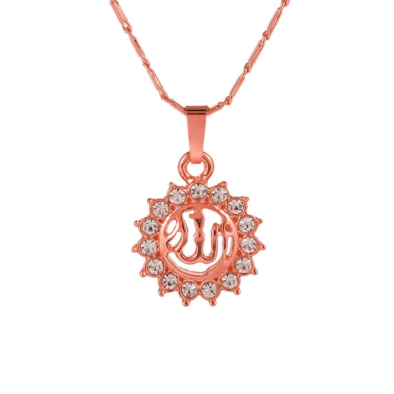 Fooderwerk Jewelry Middle Eastern Muslim Islam Allah Pendant Lady Heart Shaped Necklace Irish Women's Jewelry