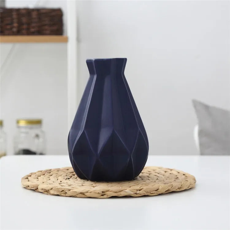 Nordic Porcelain Vase Matt Ceramic Vases Modern Flower Pot Diamond Plant Pot Study Hallway Home Decor Living Room Decoration