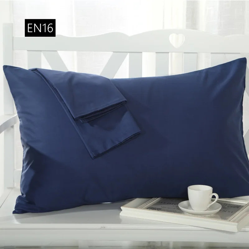 2 piece Cotton 600TC Hotel Pillowcase 19 Solid color pillow case Bedding 70x70cm 50x70 pillow cover Customize any size