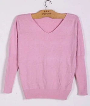 Tailor Sheep Spring Autumn Sweaters Women Fashion Sexy V-neck Pullover Loose Wool Batwing Long Sleeve Knitted Tops