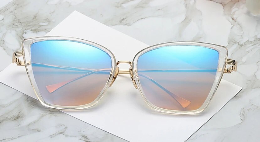 45255 Women Cat Eye Sunglasses Mirror Glasses UV400 Fashion Male Female Shades