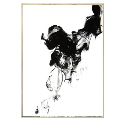 Minimalist Abstract Black White Dynamic Ink Canvas Paintings Poster Print Nordic Wall Art Picture Living Room Home Office Decor