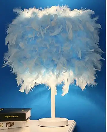 Feimefeiyou modern Creative Feather Lamp e27 Table Lamp for Baby Kids Children Bedroom Droplight Lighting Decor small size