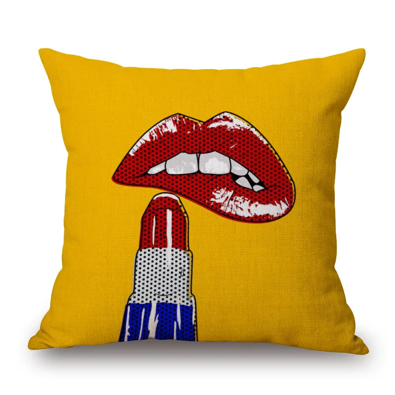 ZXZXOON Pop art lips Home textile decorative throw pillow case cover for sofa home decor capa de almofadas 45x45cm