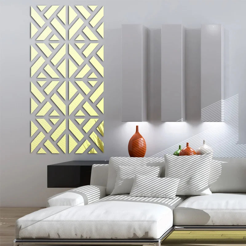 new wall stickers big 3d Decorative stickers living home modern acrylic large mirror pattern surface diy real