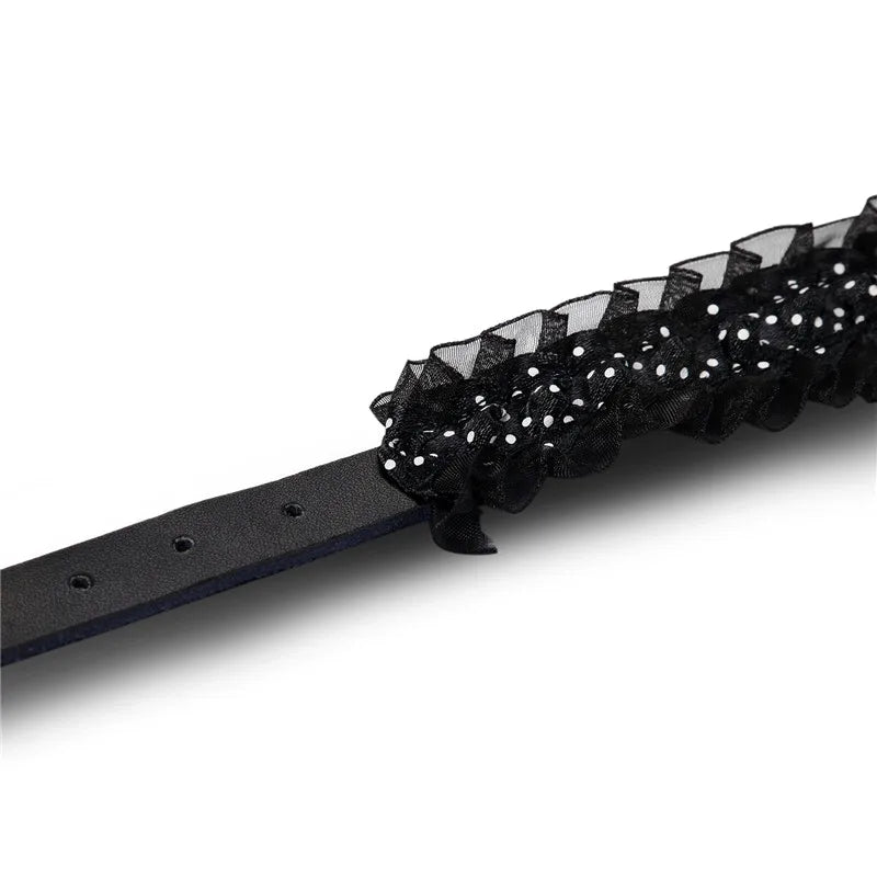 Boniskiss Fashion Sexy Punk Gothic Lace Leather Choker Necklace Spike Rivet Buckle Collar Funky Torques Necklace Jewelry