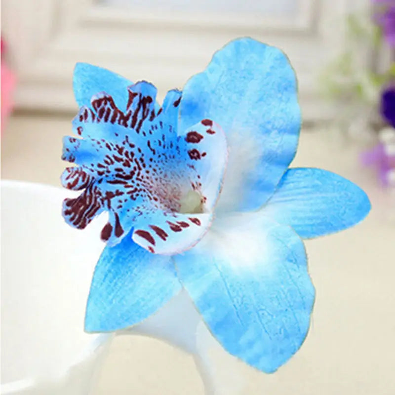 1PC Women Chic Fashion Flowers Hair Clips Gift Sand Beach Colorful Handmade Butterfly Orchid Vacation Hair Accessories