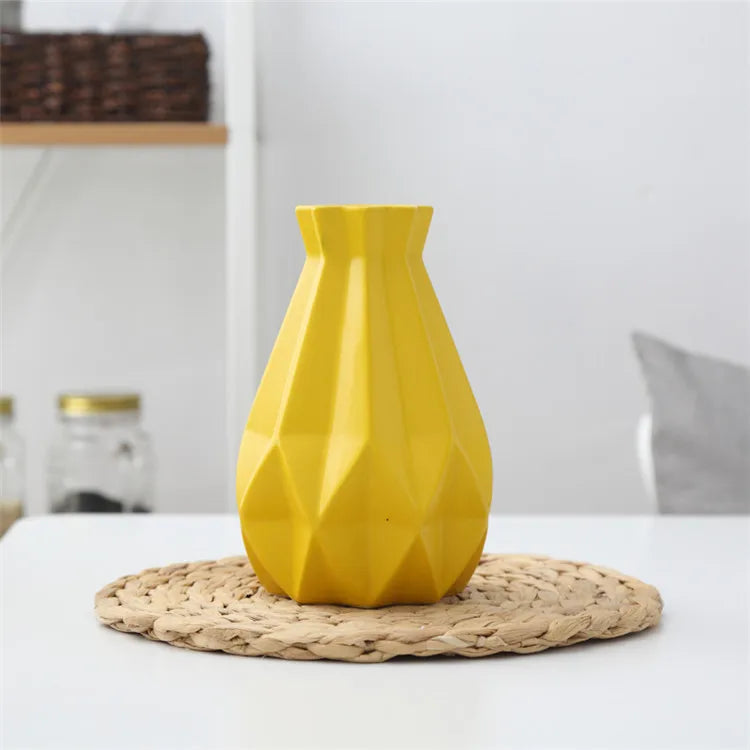 Nordic Porcelain Vase Matt Ceramic Vases Modern Flower Pot Diamond Plant Pot Study Hallway Home Decor Living Room Decoration