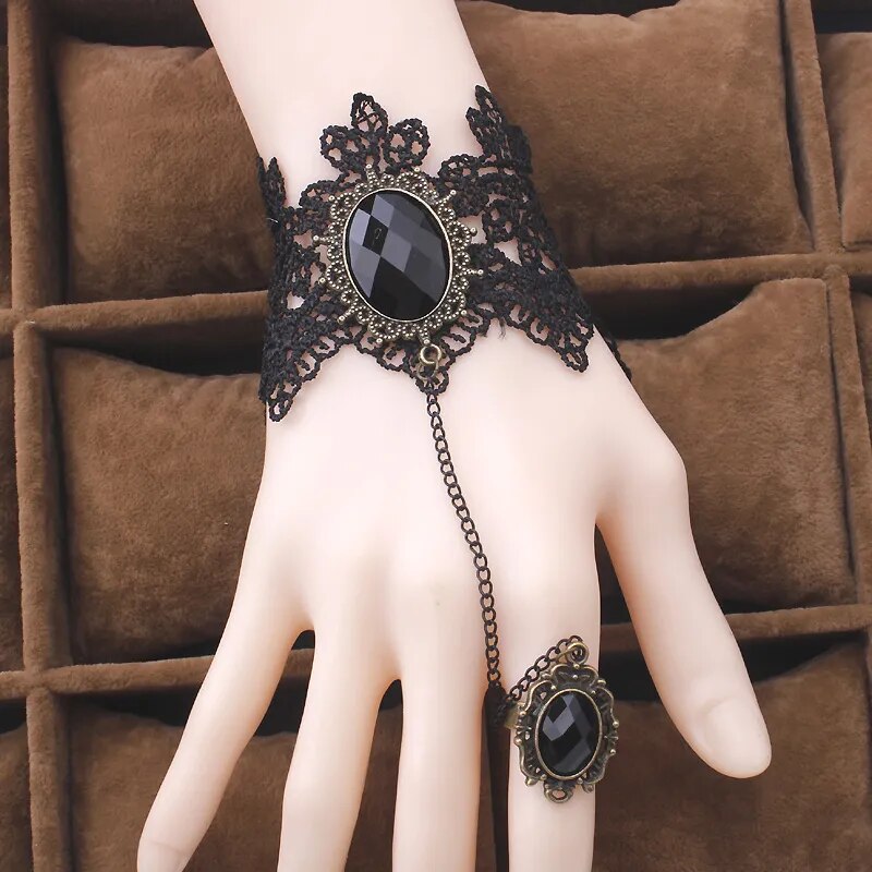 RscvonM  New Arrival Bracelet Fashion Gothic Style Black Lace Bracelets Retro Pulsera Jewelry for Women Drop shipping