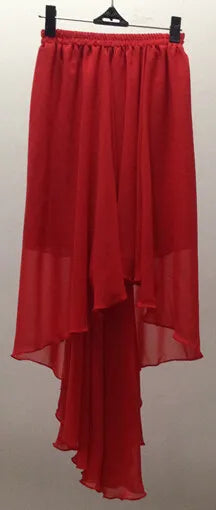 2024 Summer women's fashion Rainbow color irregular skirts,candy color ruffles chiffon skirts,sexy skirts