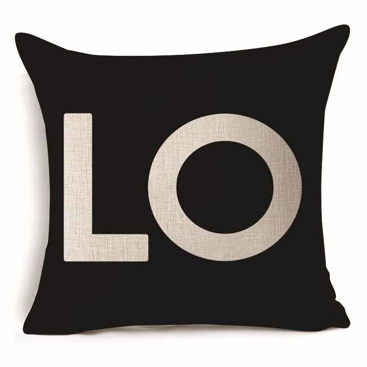 45*45 cm Cotton Linen Cushion Cover Love Mr Mrs Letter Throw Pillow Home Decor Wedding Decoration Decorative Pillowcase 40247