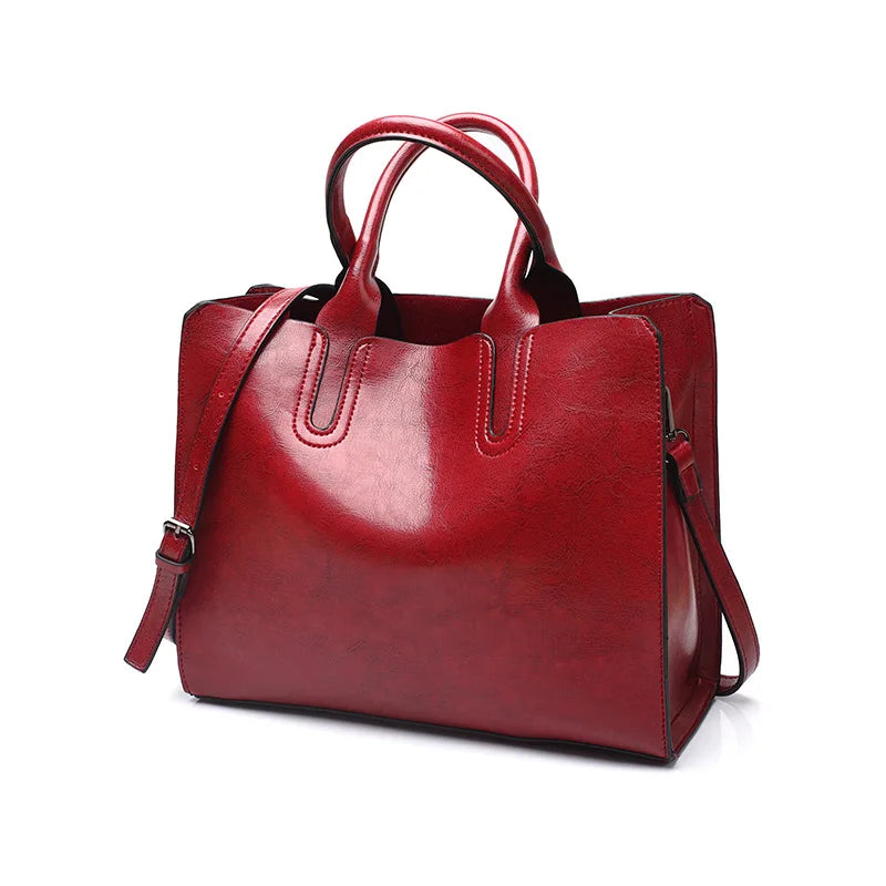 DIDA BEAR Women Leather Bags Vintage Handbag Casual Female Bag High Quality Trunk Tote Ladies Shoulder Bag Large Messenger bag