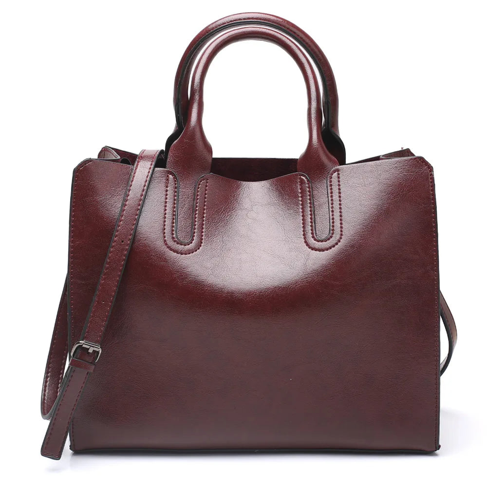 DIDA BEAR Women Leather Bags Vintage Handbag Casual Female Bag High Quality Trunk Tote Ladies Shoulder Bag Large Messenger bag