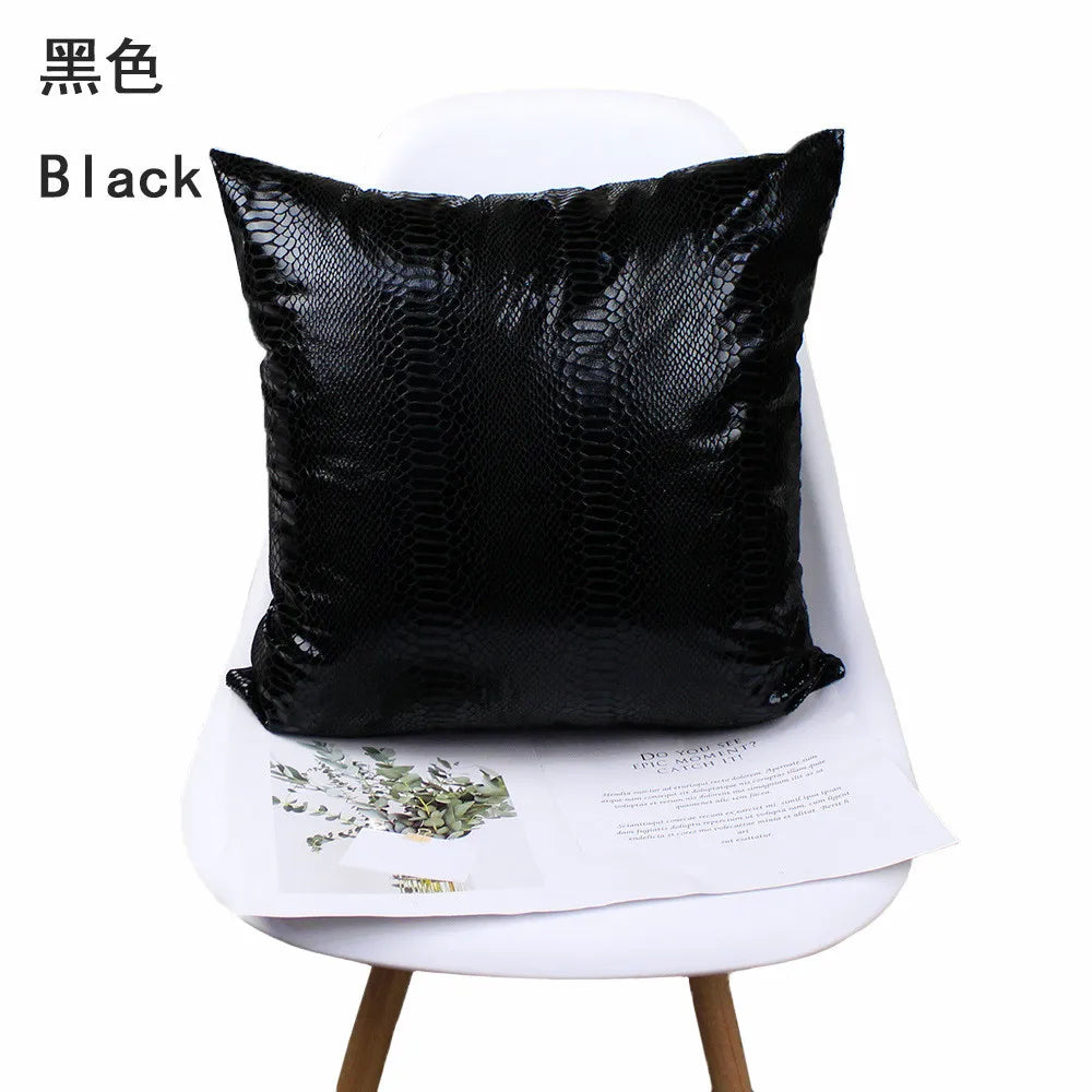 Fashion Snake Suede Thin Pure Solid Red Decorative Pillowcase Chair Cushion Car Sofa Home Decor 45x45cm 40 50 60 Custom