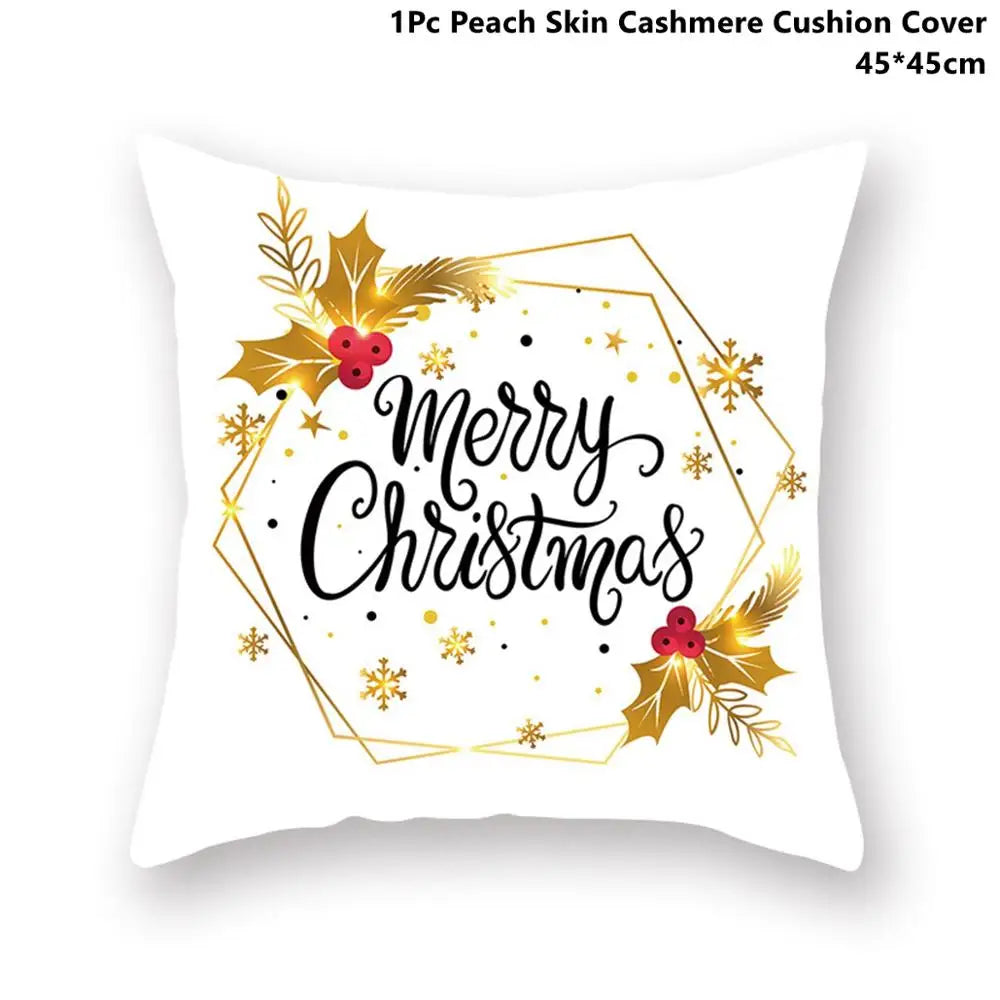 Taoup Gold Merry ChristmasTree Elk Garland Pillowcase Xmas Decor for Home Decor for Christmas Ornaments Xmas Noel New Year Gifts