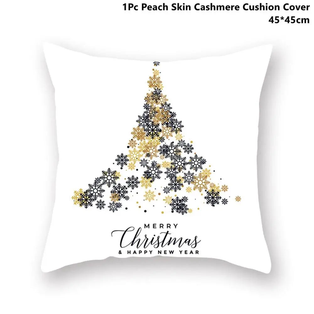 Taoup Gold Merry ChristmasTree Elk Garland Pillowcase Xmas Decor for Home Decor for Christmas Ornaments Xmas Noel New Year Gifts