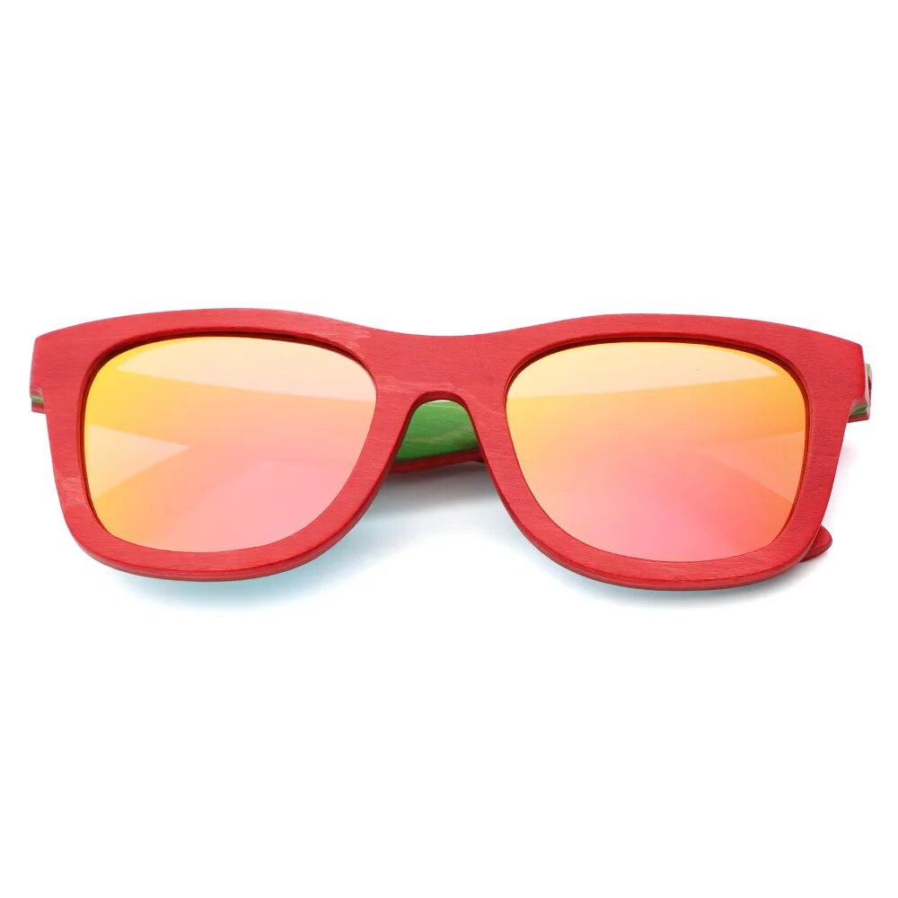 New Handmade Colored Wood Frame Multicolor Glasses Retro Fashion Square Women's Sunglasses Ultraviolet-proof TAC Sunglasses