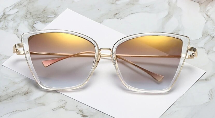 45255 Women Cat Eye Sunglasses Mirror Glasses UV400 Fashion Male Female Shades
