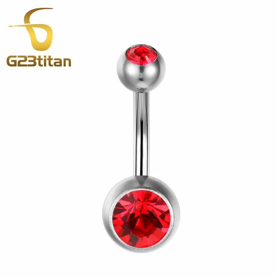 Women Sexy Summer Jewelry 14G Medical Titanium Barbell CZ Zircon Navel Piercing Bar 16G 10mm Belly Button Rings Pircing Ombligo