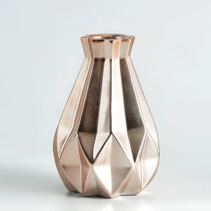 Nordic Porcelain Vase Matt Ceramic Vases Modern Flower Pot Diamond Plant Pot Study Hallway Home Decor Living Room Decoration