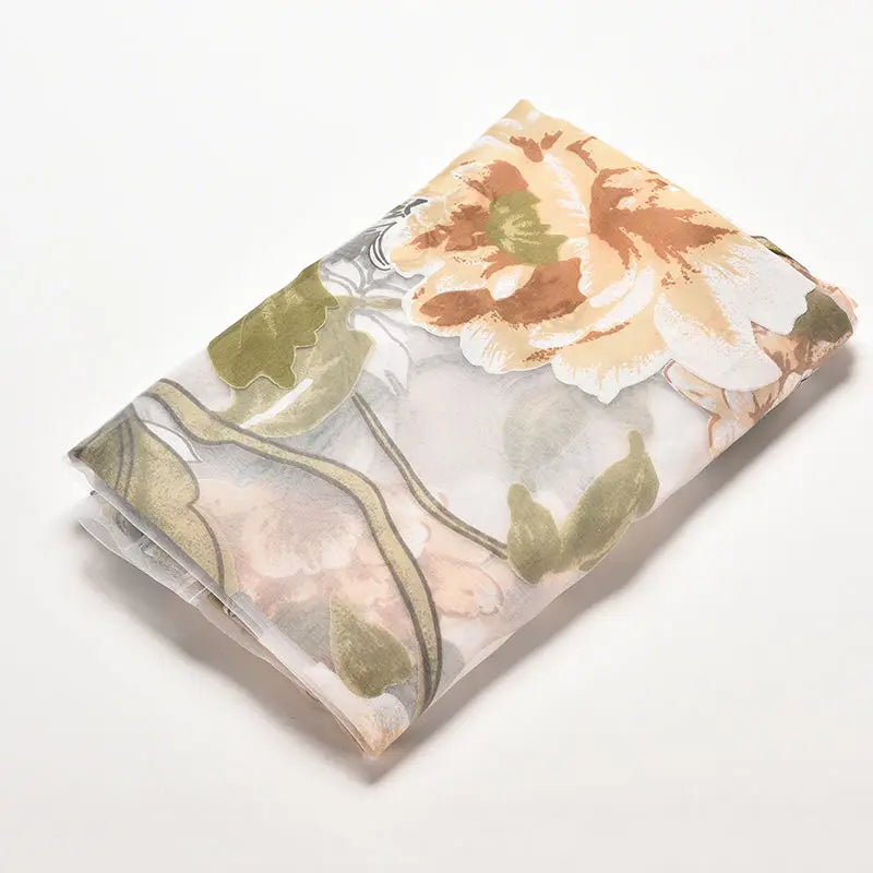 Floral Home Fabric Sheer Tulle Curtains For Living Room Children Bedroom Kitchen Door Curtains For Window Black Cortinas