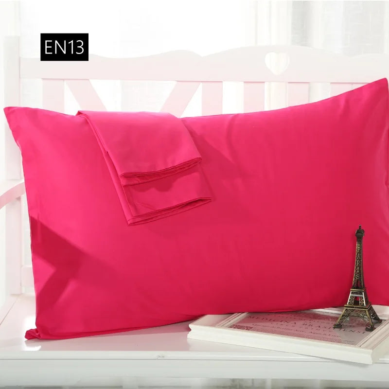 2 piece Cotton 600TC Hotel Pillowcase 19 Solid color pillow case Bedding 70x70cm 50x70 pillow cover Customize any size