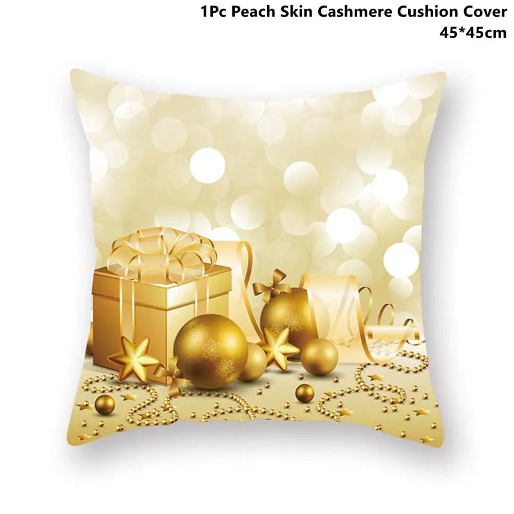 Taoup Gold Merry ChristmasTree Elk Garland Pillowcase Xmas Decor for Home Decor for Christmas Ornaments Xmas Noel New Year Gifts