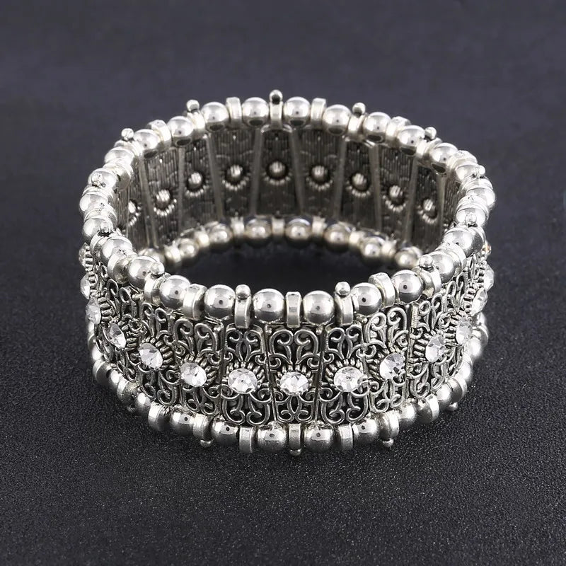 LOVBEAFAS Fashion Ethnic Bohemian Elastic Bracelets & Bangles For Women Crystal Vintage Beach Stretch Boho Bracelets