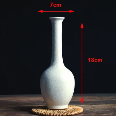 Modern Ceramic Vase Creative Black Tabletop Thydroponic Containers Flower Pot Home Decor Crafts Wedding Decoration