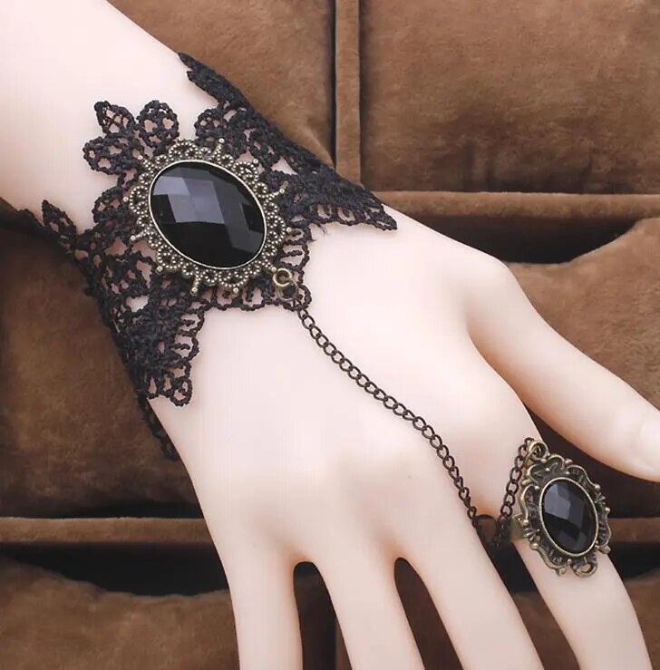 RscvonM  New Arrival Bracelet Fashion Gothic Style Black Lace Bracelets Retro Pulsera Jewelry for Women Drop shipping