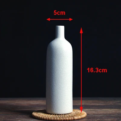 Modern Ceramic Vase Creative Black Tabletop Thydroponic Containers Flower Pot Home Decor Crafts Wedding Decoration