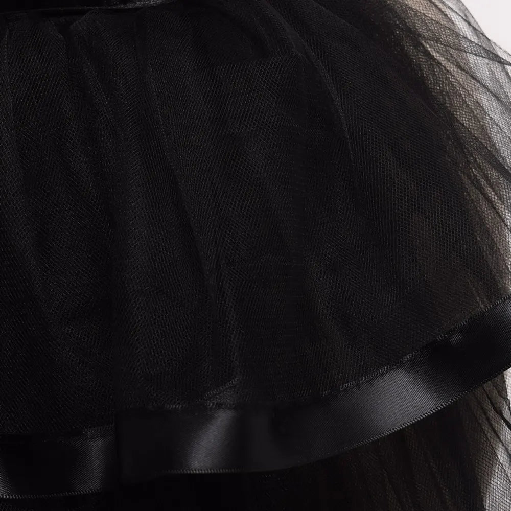Steampunk Skirt Ruffles Tulle Overskirt Women Lady Gothic Punk Sexy Lolita Cocktail Party Puffy Mermaid Overskirts