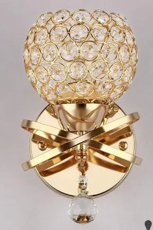 Feimefeiyou 2021 modern Art Decor Stainless Steel Plating LED Crystal Wall Light Lamp Bedroom Home Wall Sconce Lighting