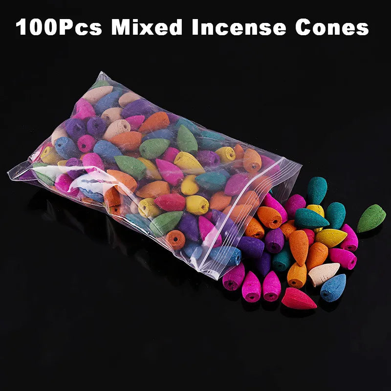 With 10Cones The Little Monk Censer Creative Home Decor Small Buddha Incense Holder Backflow Incense Burner Use In Home Teahouse
