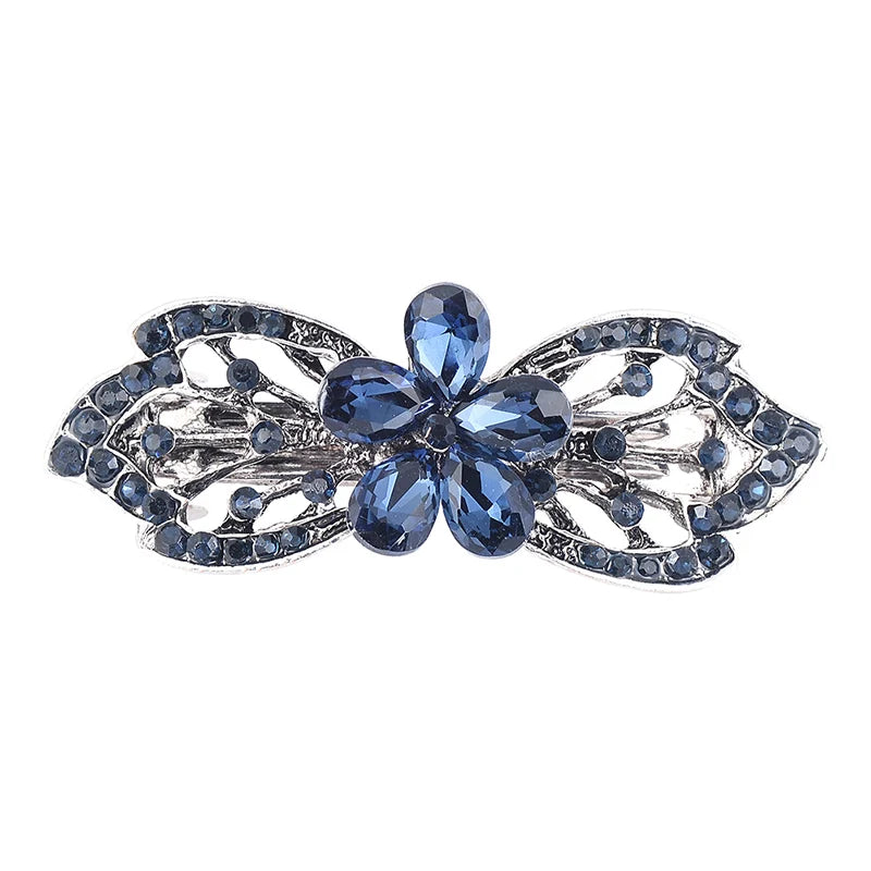 EASYA New Vintage Crystal Barrettes Hair Accessories Women Girls Elegant Butterfly Leaf Bowknot Hairpins Headwear Jewelry