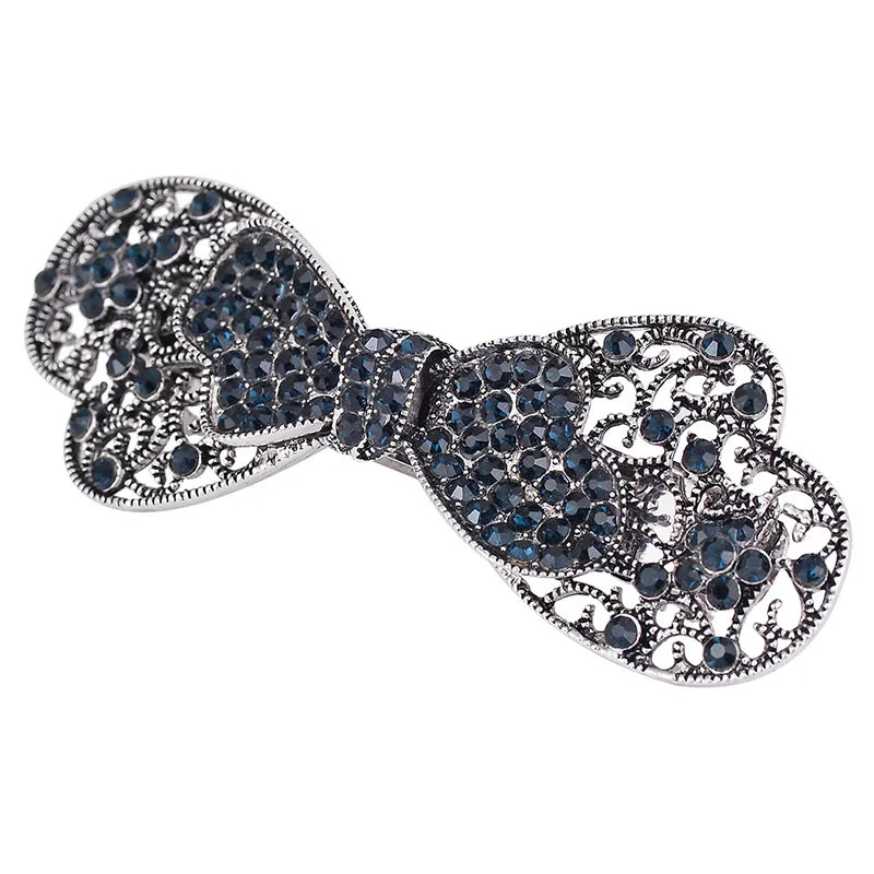 EASYA New Vintage Crystal Barrettes Hair Accessories Women Girls Elegant Butterfly Leaf Bowknot Hairpins Headwear Jewelry