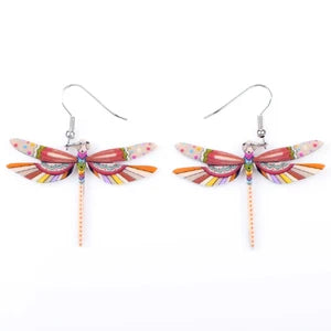 Fashion Dangle Dragonfly Earrings Acrylic Long Drop Earring New Arrival 2015 Spring Summer Style For Girls Women Jewelry