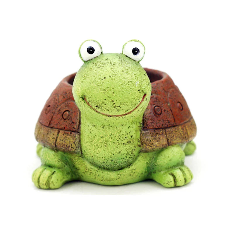 Cute Cartoon Turtle Planter for Succulents Cactus Plants, Decorative Flower Pot for Mini Bonsai, Fairy Garden Tabletop Decor