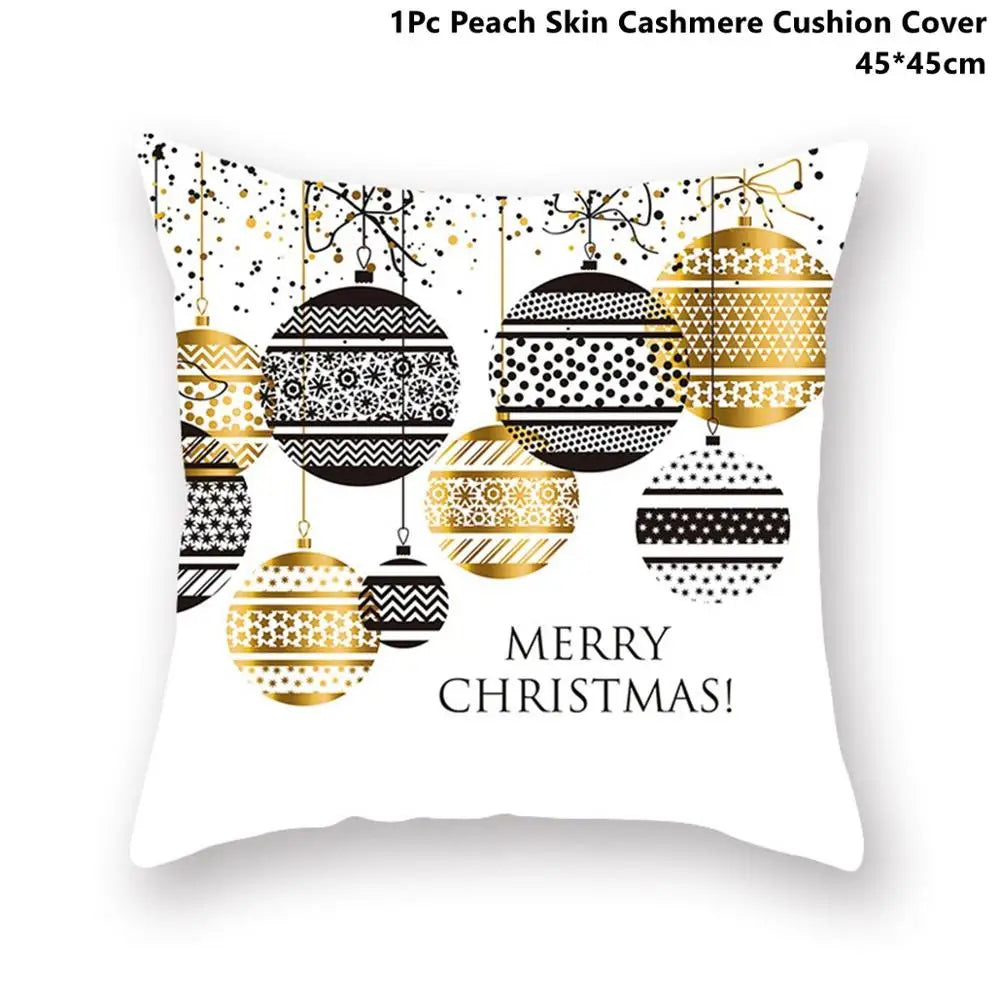 Taoup Gold Merry ChristmasTree Elk Garland Pillowcase Xmas Decor for Home Decor for Christmas Ornaments Xmas Noel New Year Gifts