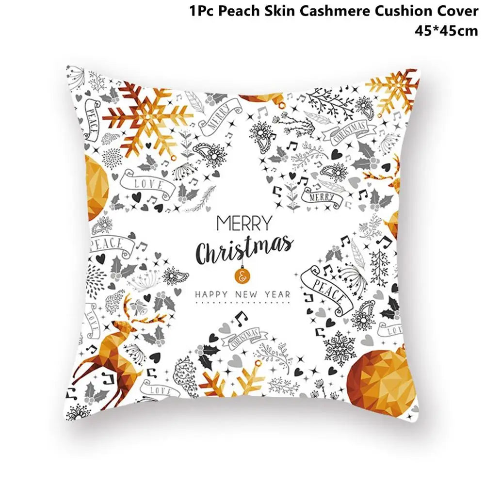 Taoup Gold Merry ChristmasTree Elk Garland Pillowcase Xmas Decor for Home Decor for Christmas Ornaments Xmas Noel New Year Gifts