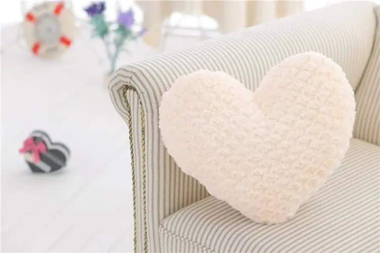 DUNXDECO Pillow Heart Shape Cushion Romantic Fresh Macaroon Umbrella Carved Stuffed Plush Fleece Doll Love Present Seat Cushion