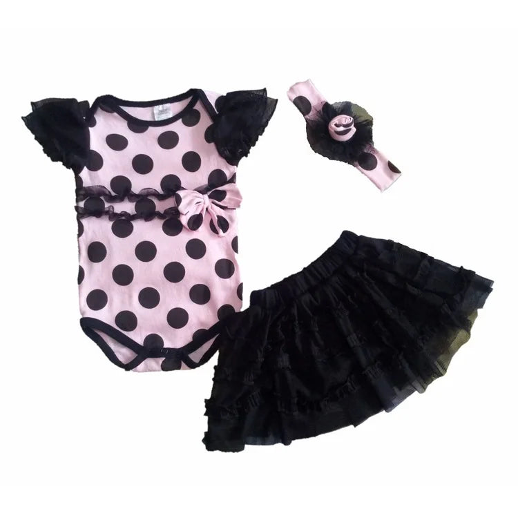 Fashion Newborn Baby Girl Clothes Short Romper,Tutu Skirt & Headband 3 PC Suits Infant Toddler Zebra Summer Girls Clothing Sets