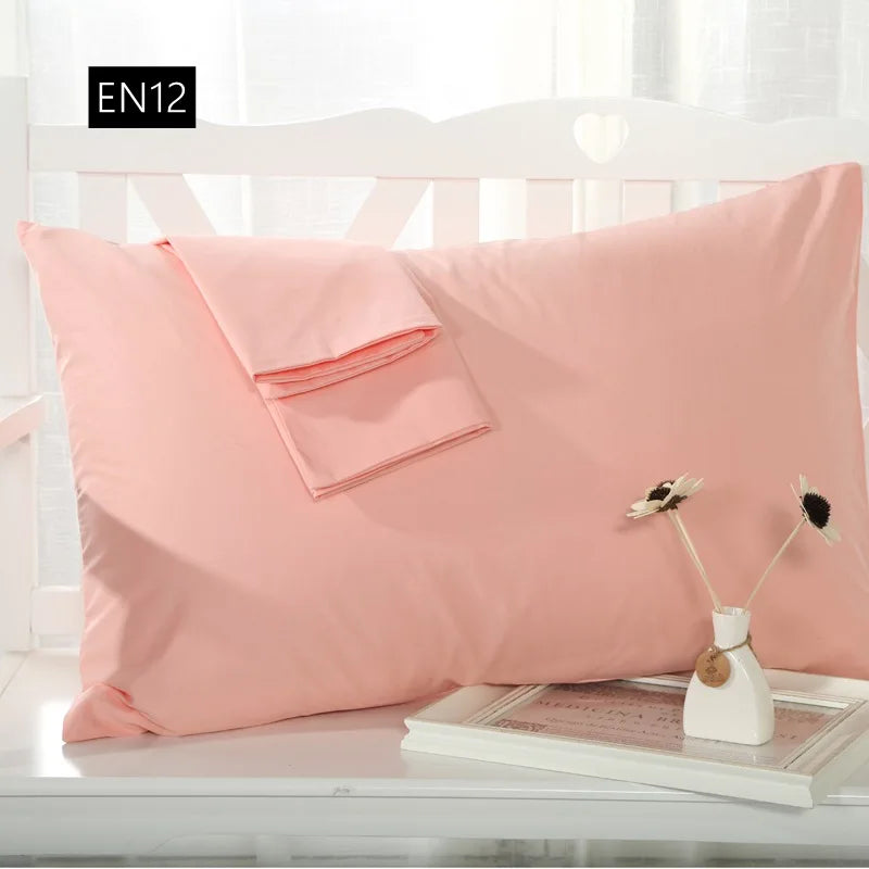 2 piece Cotton 600TC Hotel Pillowcase 19 Solid color pillow case Bedding 70x70cm 50x70 pillow cover Customize any size