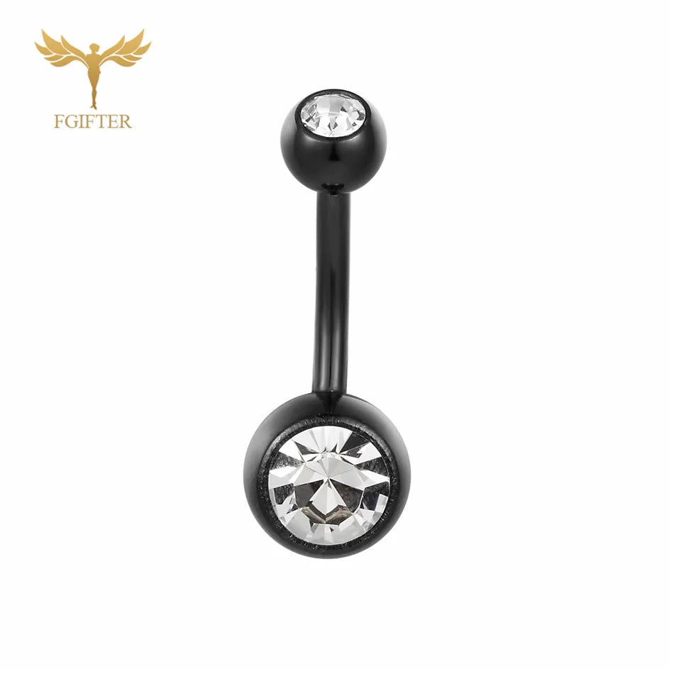 Women Sexy Summer Jewelry 14G Medical Titanium Barbell CZ Zircon Navel Piercing Bar 16G 10mm Belly Button Rings Pircing Ombligo