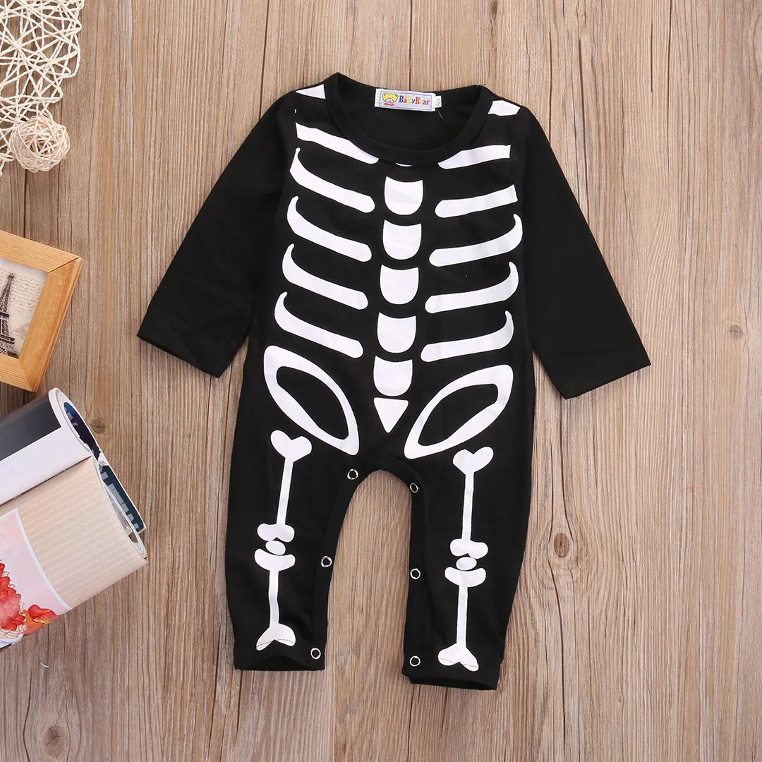 Citgeett Halloween Newborn Baby Boy Girl Skeleton Rompers Long Sleeve Jumpsuit Clothes Outfit Costume cosplay