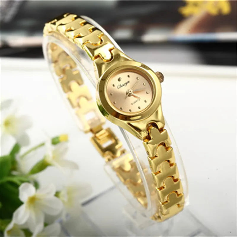 Women Bracelet Watch Mujer Golden Relojes Small Dial Quartz Leisure Popular Wristwatch Hour Female Ladies Elegant Relogio Clock