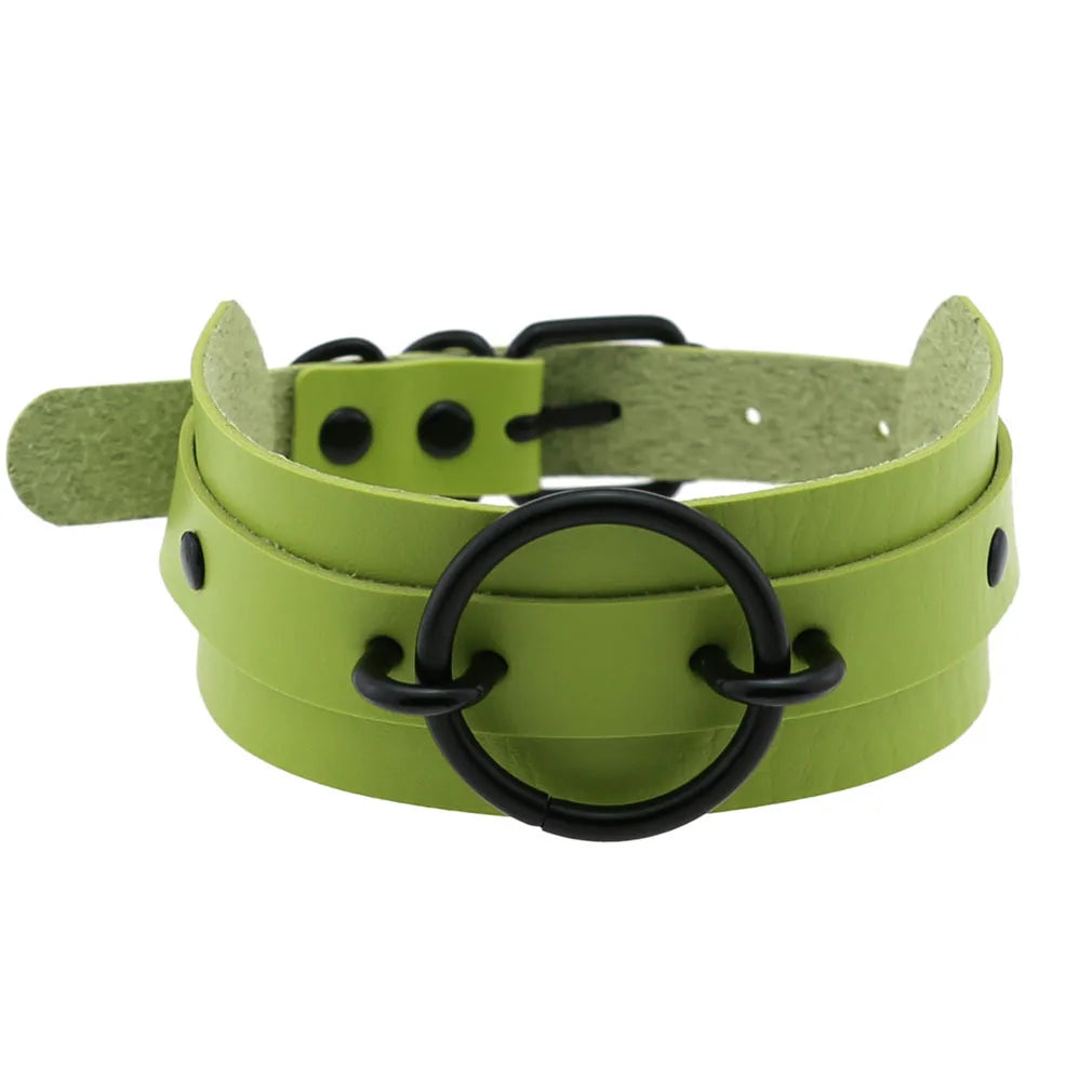 Halloween Cosplay Goth Green Choker Collar Necklaces For Women Emo Punk Balck Spike Geometry Pendant Necklace Y2K Jewelry Gifts