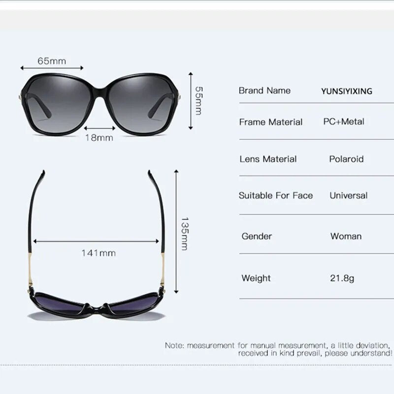 YUNSIYIXING Classic Polarized Women's Sunglasses Brand Designer Butterfly Sun Glasses For Women Fashion Driving Eyewear 8325 New