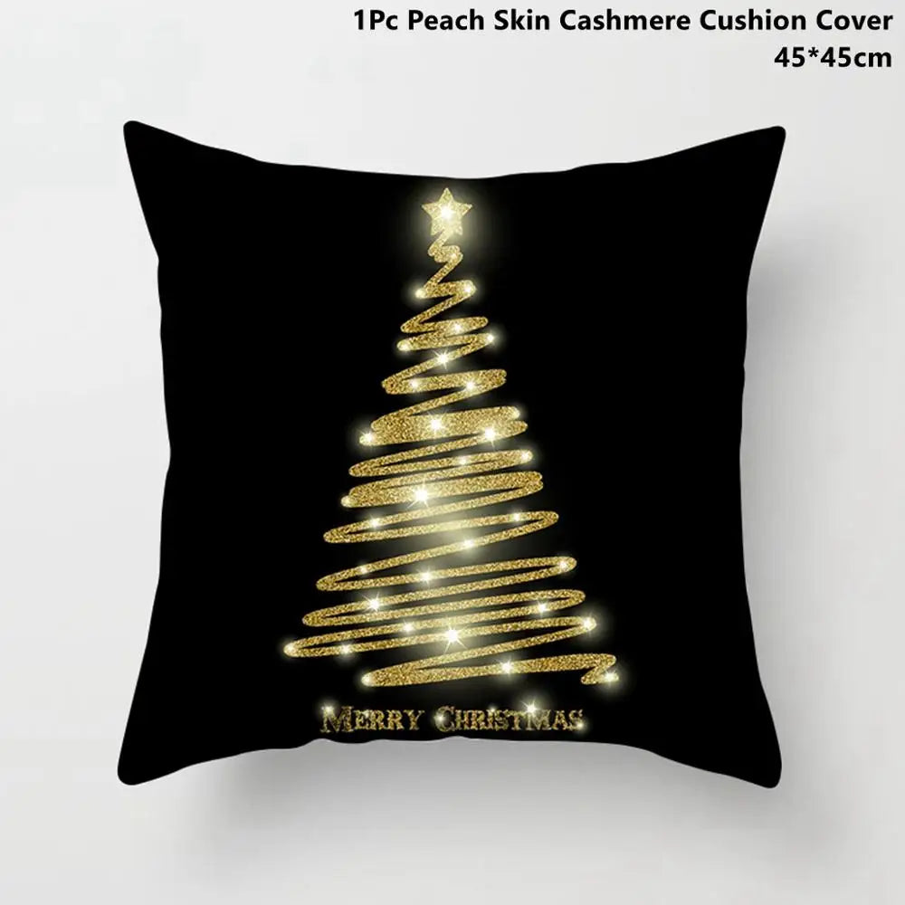 Taoup Gold Merry ChristmasTree Elk Garland Pillowcase Xmas Decor for Home Decor for Christmas Ornaments Xmas Noel New Year Gifts