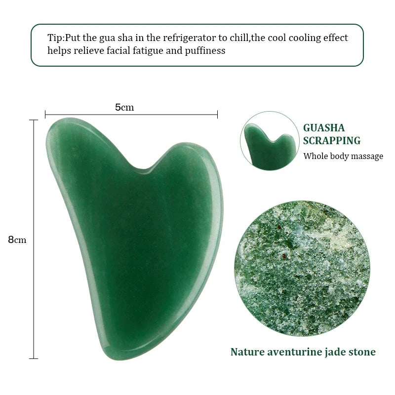 Natural Rose Jade Gua Sha Gouache Scraper Massager for Face Body Facial Skin Lifting Wrinkle Remove Beauty SPA Care Tools